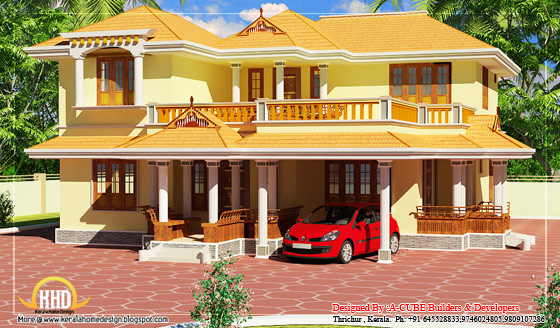 Kerala Style Duplex House - 2550 Sq. Ft. (237 Sq. M.) (283 Square Yards)- March 2012