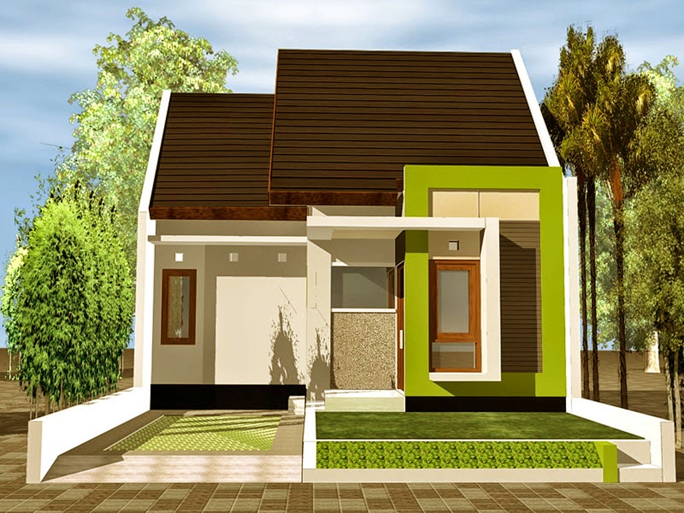 Model Rumah Minimalis Type 64 Wallpaper Dinding