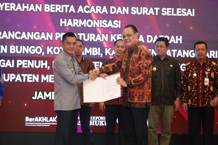 Pemkab Tebo Bersama Kantor Wilayah Kementerian Hukum dan HAM Jambi Jalin Kerja sama Harmonisasi Peraturan Kepala Daerah 