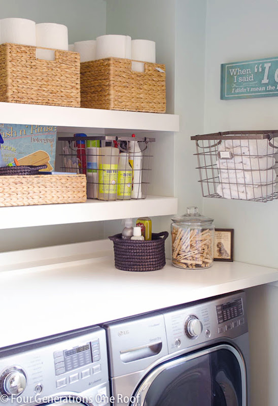 DIY Laundry Room Shelves