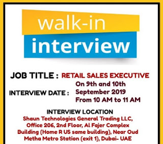 Walk-in Interview For Retail Sales Executive, Delivery Driver, Accountant Required, For Jobs Vacancy In Shaun Technologies Trading LLC Company Job Location Dubai, Sharjah, Ajman & Abu Dhabi