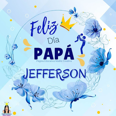 Solapín Feliz Día del Padre - Nombre Jefferson para imprimir gratis