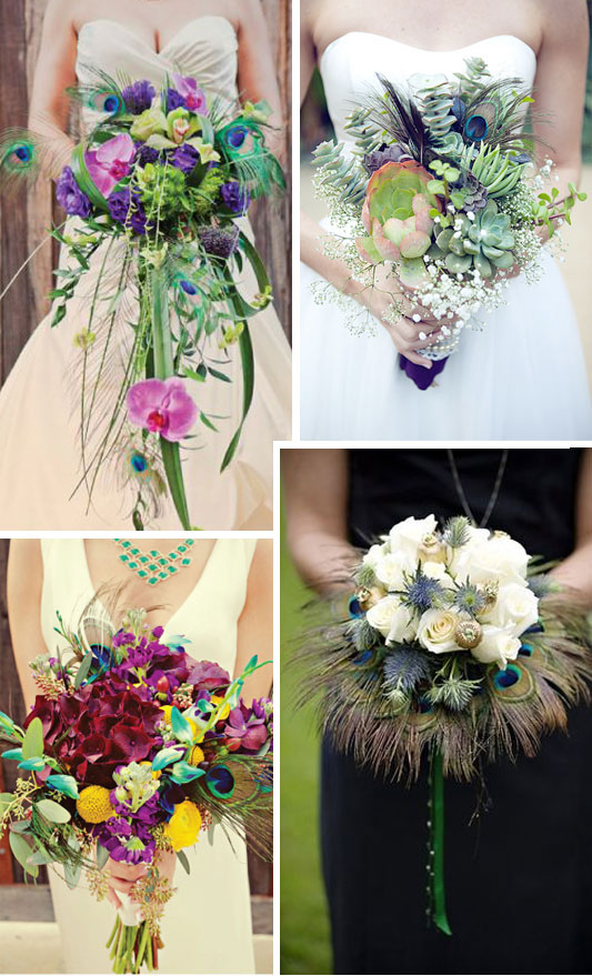 peacock bouquets