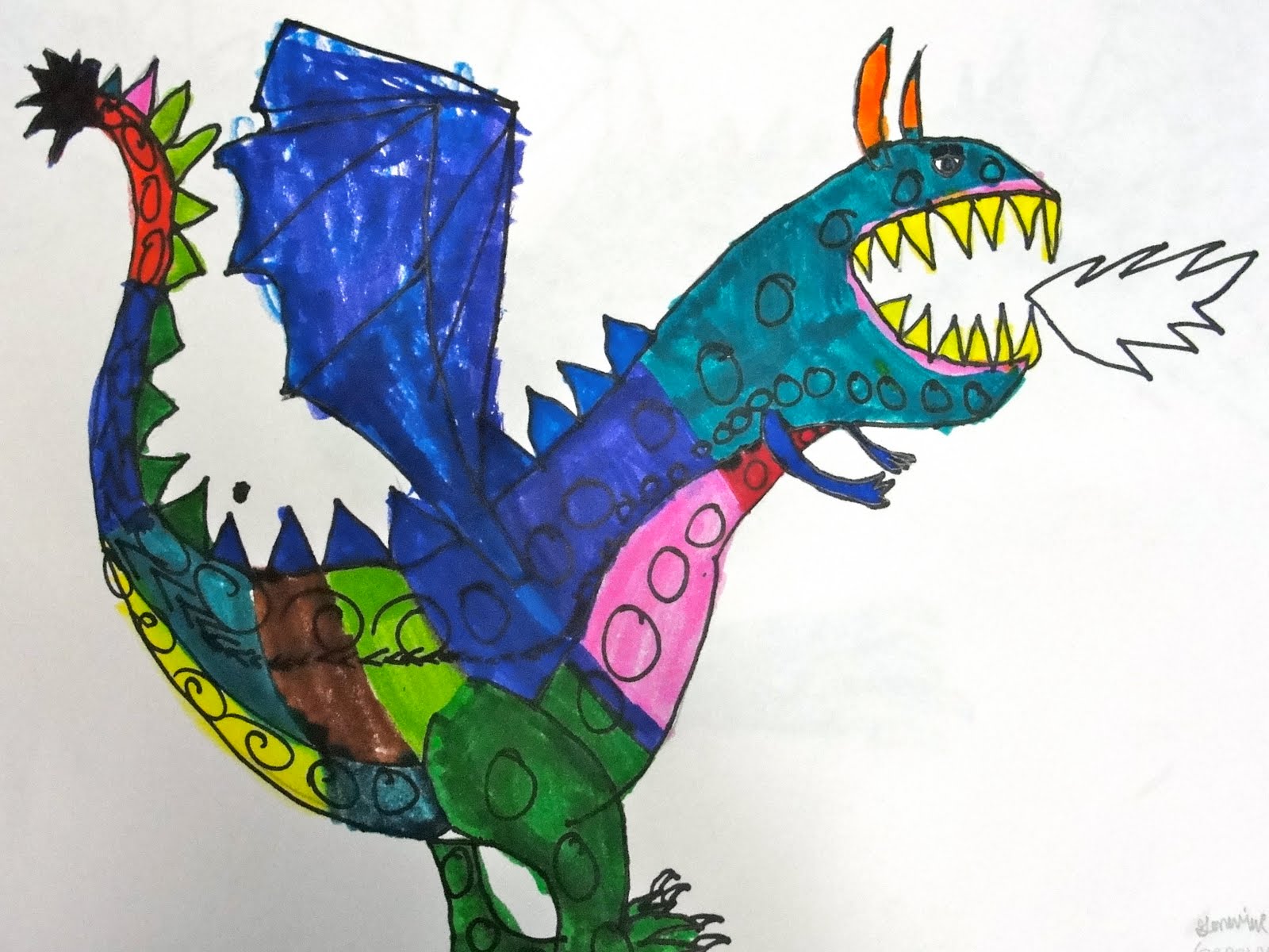 Deep Space Sparkle Art Lessons for Kids: Dragon Drawing