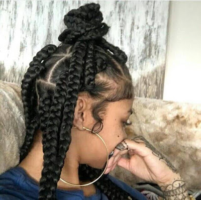 37 Unique Triangle Box Braids Hairstyles 2019 Funky For Black Women