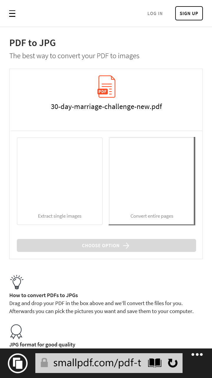 Tutorial cara mengubah file pdf menjadi jpg/jpeg/gambar di smallpdf.com