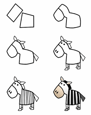 Baby potatoes: Learn to draw a zebra