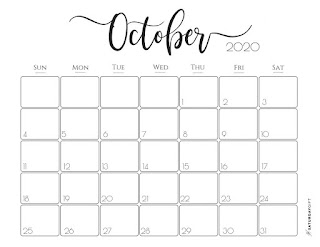 Free Printable Calendar October 2020