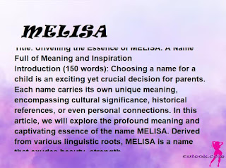 meaning of the name "MELISA"