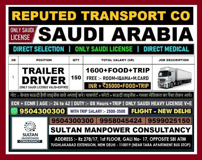 URGENTLY REQUIRED FOR SAUDIARAB JOBS