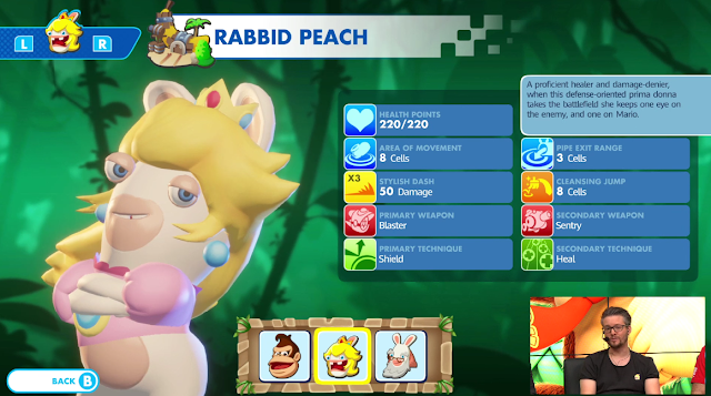 Mario + Rabbids Kingdom Battle Donkey Kong Adventure Rabbid Peach character screen description