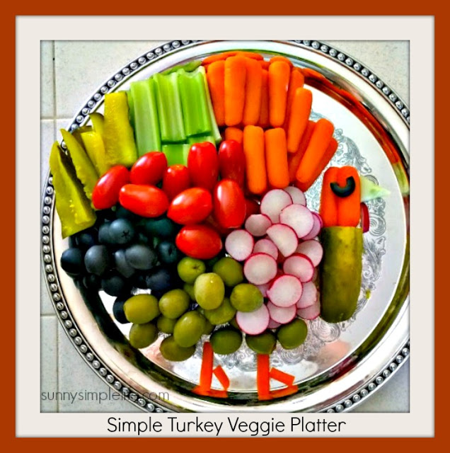 Sunny Simple Life- Turkey Veggie Platter-From My Front Porch To Yours- Treasure Hunt Thursday