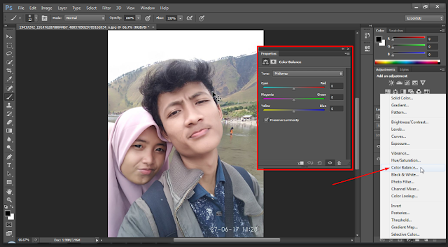 Setting Warna Pada Foto Dengan Color Balance Di Photoshop