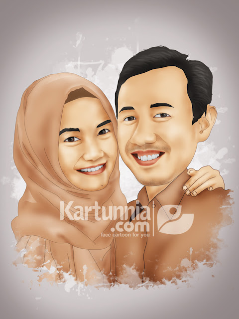 Karikatur couple romantis