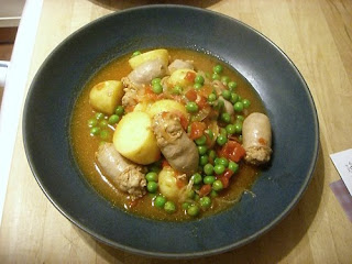 sausage, pea and potato casserole