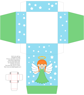 Printable angel gift box- more hair styles and colors available