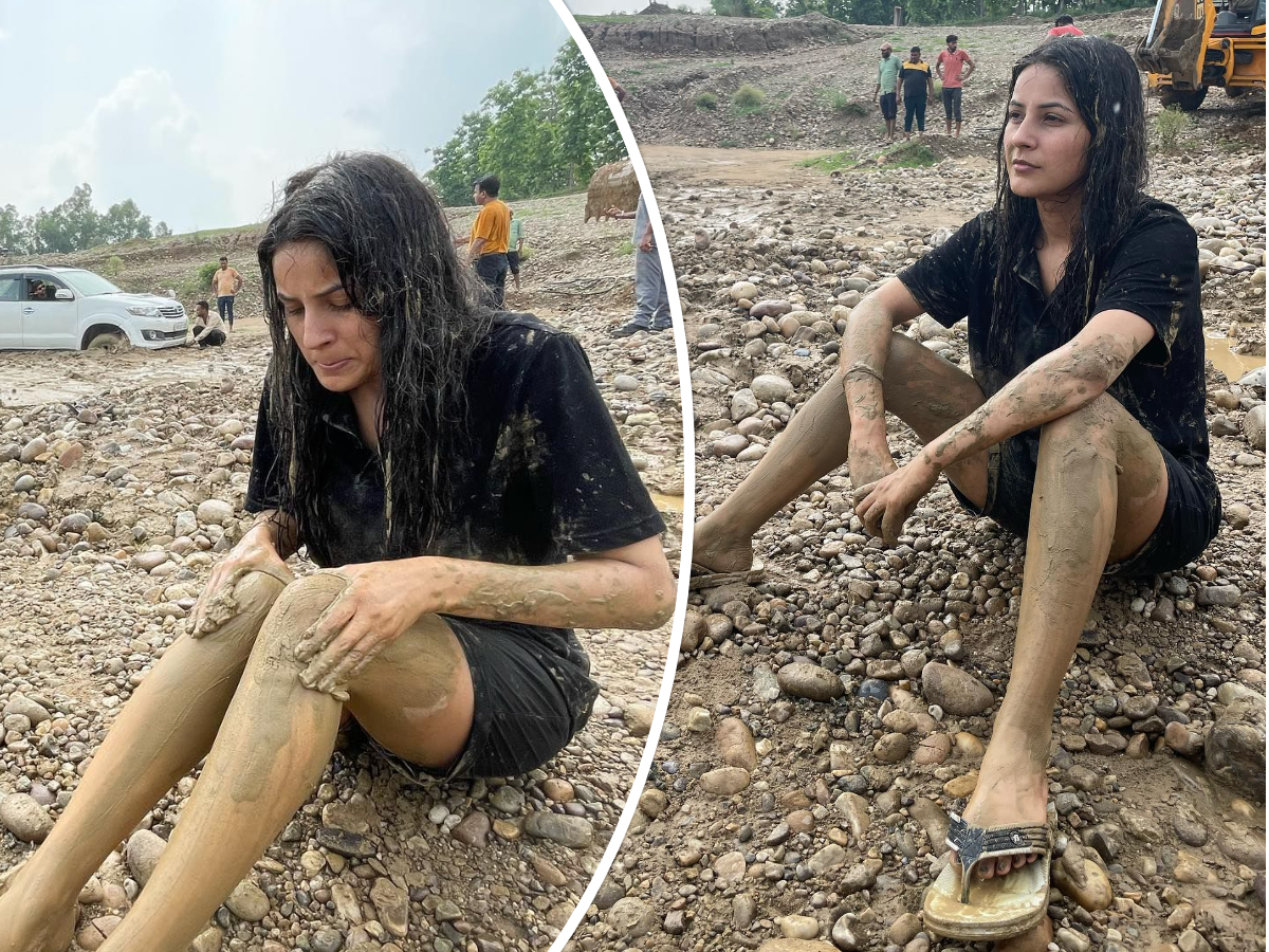Pic Talk: Shehnaaz Gill enjoys a natural spa in her village while rolling in mud.See Pics