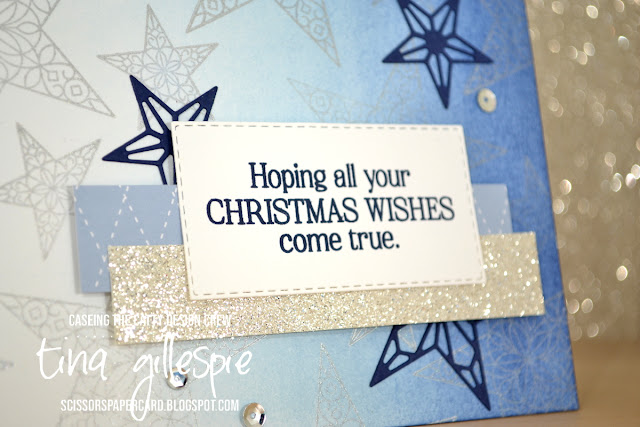 scissorspapercard, Stampin' Up!, CASEing The Catty, So Many Stars bundle, Rectangle Stitched Dies, Delicata Ink, Christmas 