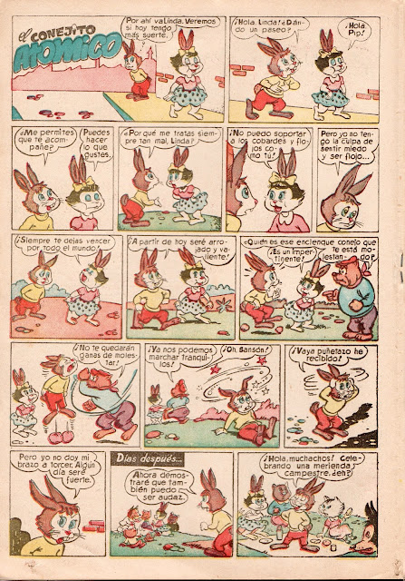 Primera historieta de el Conejito Atómico (Yumbo nº 1, 21-VIII-1953)