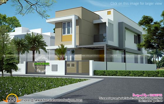 Flat roof house elevation