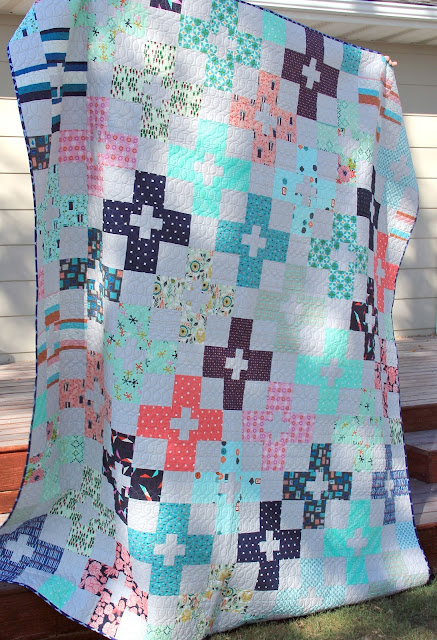 Check Plus Quilt made with Cotton and Steel fat quarters