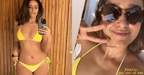 ileana d'cruz yellow bikini sexy body