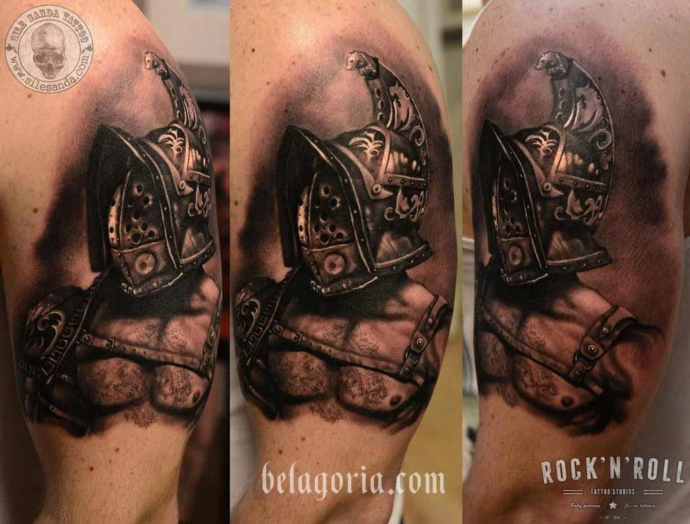 tatuaje de gladiador Por Sile Sanda.