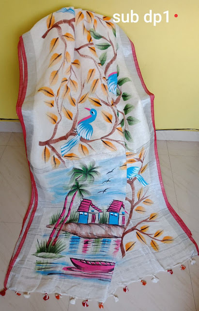 Hand Painted  saree