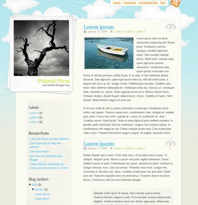 Polaroid Press Blogger Template