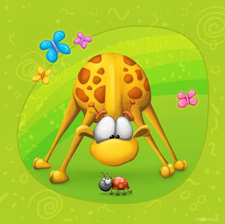 Funny baby giraffe cartoon