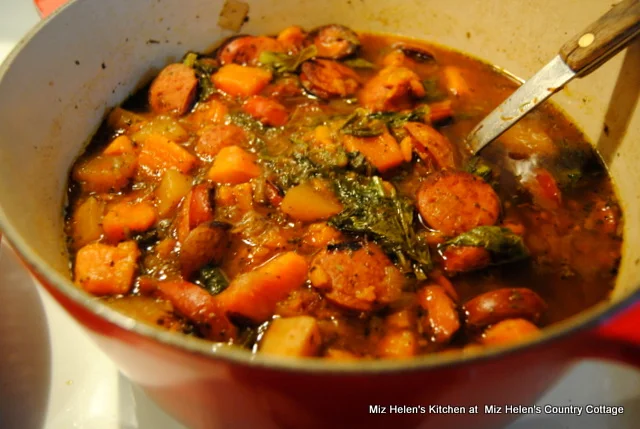 Southern Sweet Potato & Sausage Stew at Miz Helen's Country Cottage