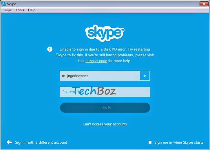 Skype error