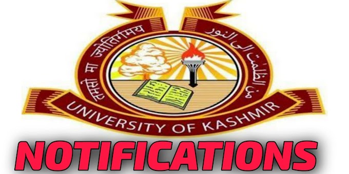 Kashmir University Various Important Notifications For U.G, P.G And Other Students