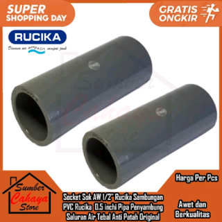 Jual Shock Sambungan Pipa PVC Rucika 1/2 Inch