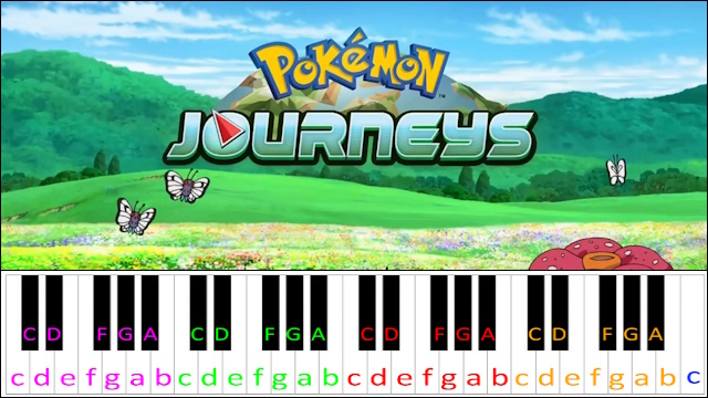 The Journey Starts Today (Pokémon Journeys Theme) Piano / Keyboard Easy Letter Notes for Beginners