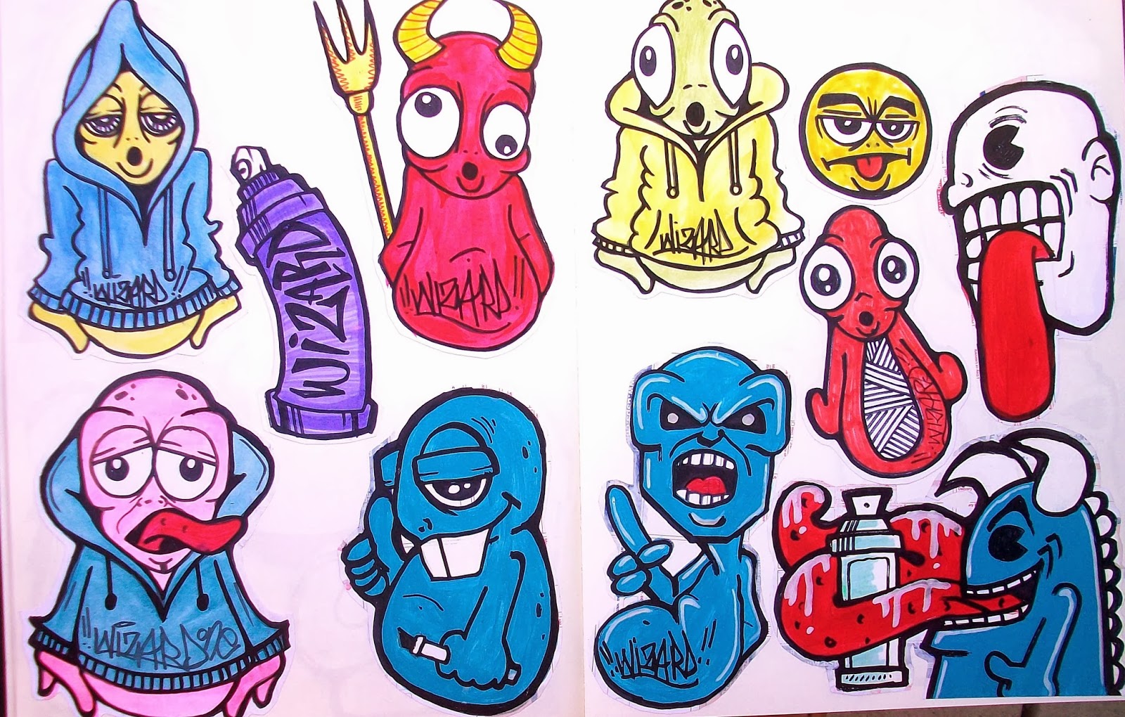 Graffiti Wall: graffiti characters stickers