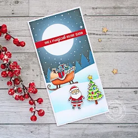 Sunny Studio Stamps: Santa Claus Lane Seasonal Trees Winter Themed Christmas Card by Vanessa Menhorn