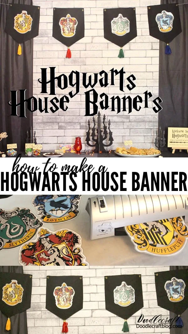 DIY: HOGWARTS HOUSE BANNERS Step by Step instructions with free printouts  on making Slyther…