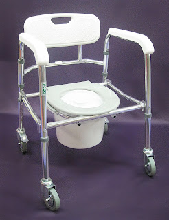 9. Adjustable Mobile Folding Commode Chair