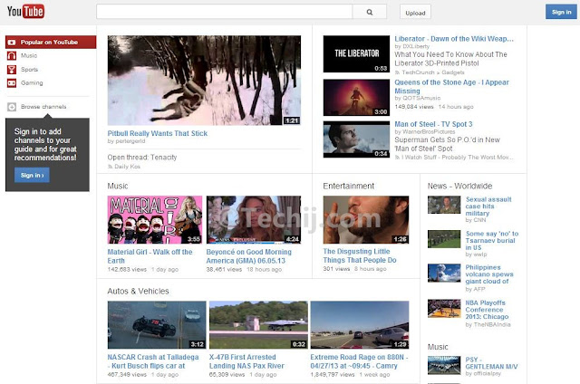 YouTube new design