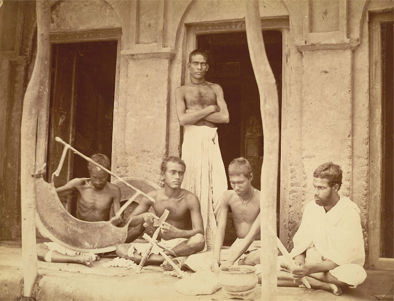 Five Sankharis (Shell-Cutters and Bracelet Makers) - Eastern Bengal 1860's