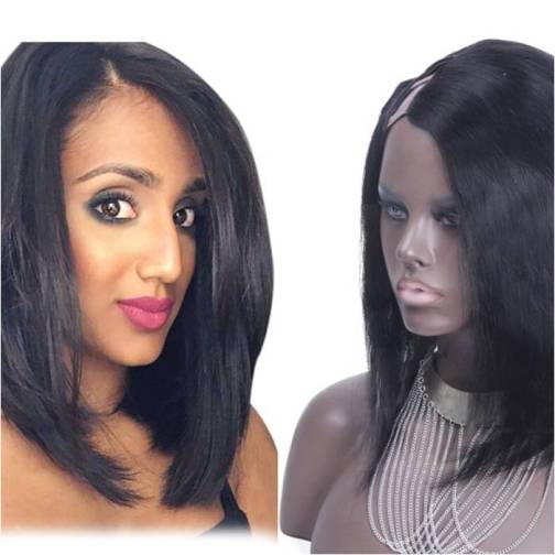 #1B Straight Remy Hair U part Wigs