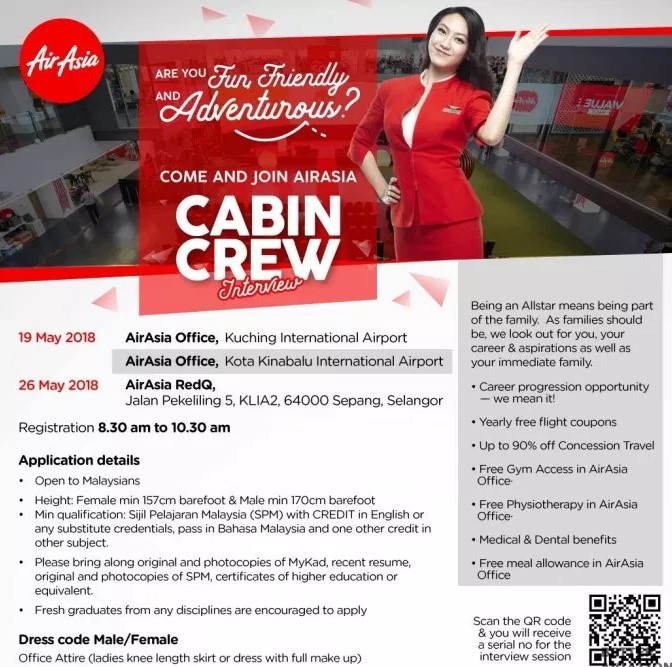 AirAsia Cabin Crew Walk-in Interview (May 2018) - Englsih 