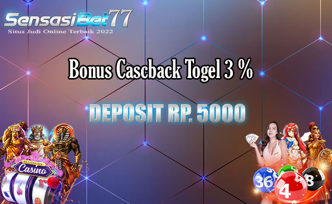 Sensasi Bonus Cashback Togel 3 %