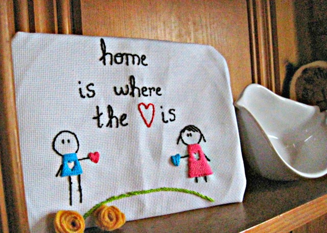hand embroidery decoration cute heart home lettering long distance dating