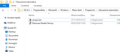 Esecuzione automatica programmi Windows 10