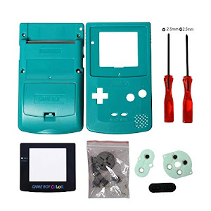 Timorn Vollständige Gehäuse Shell Fall Deckung Ersatz für GBC Gameboy Color (Cyan)