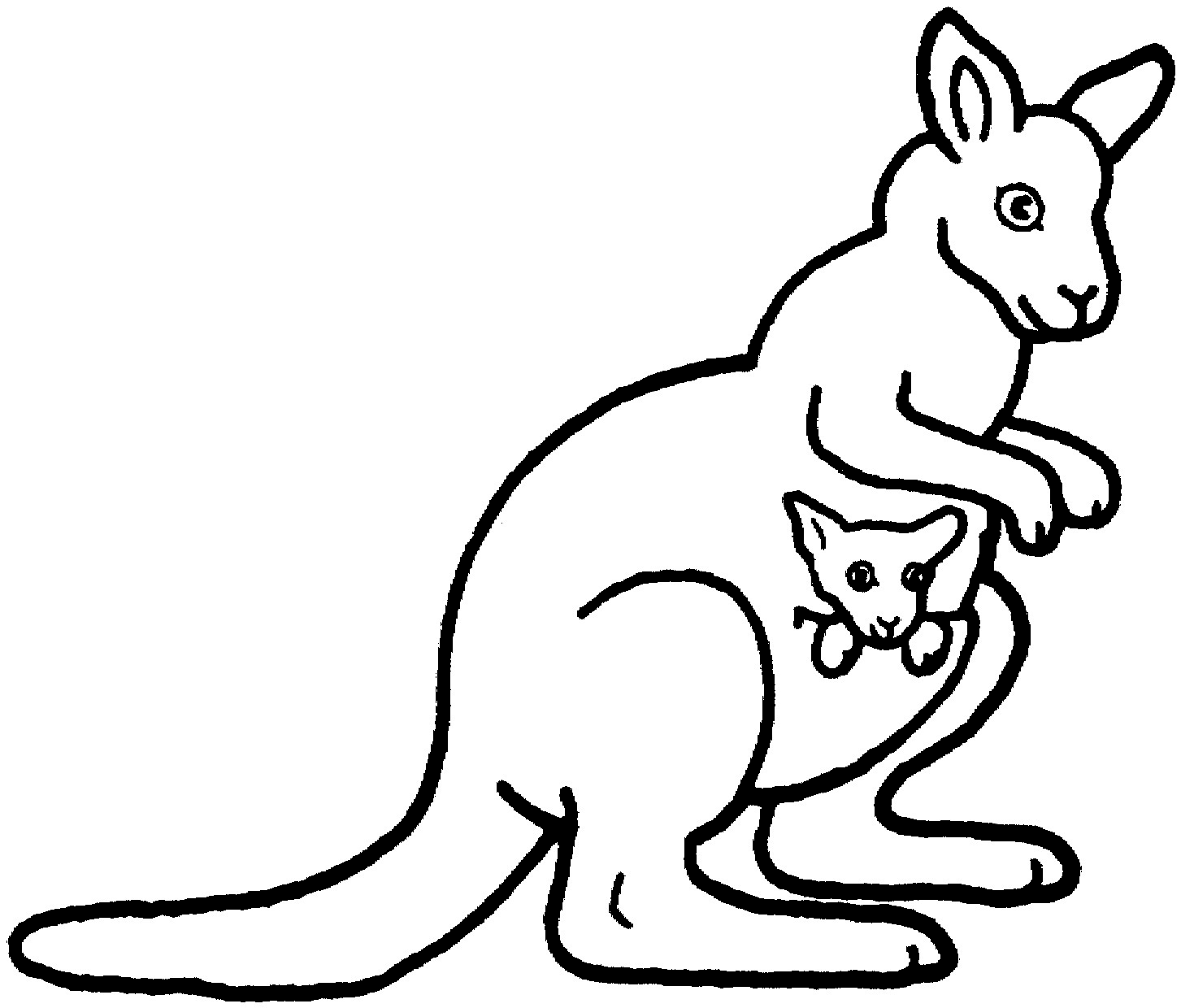 Gambar Mewarnai Kanguru Untuk Anak PAUD Dan TK