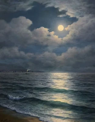 Glances of the moon painting Peter Bojthe