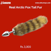 Stainless Steel Soft Fox Tail Anal Plug Butt Stimulator Online in India at DeluxToys.com